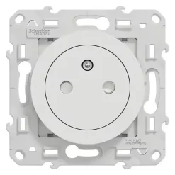 Outlet SCHNEIDER Prise affleurante 2 pôles + terre Odace blanc