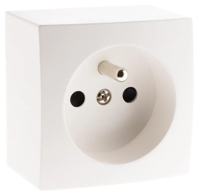 Outlet ZENITECH Prise 16A 2 pôles + terre saillie presto blanc