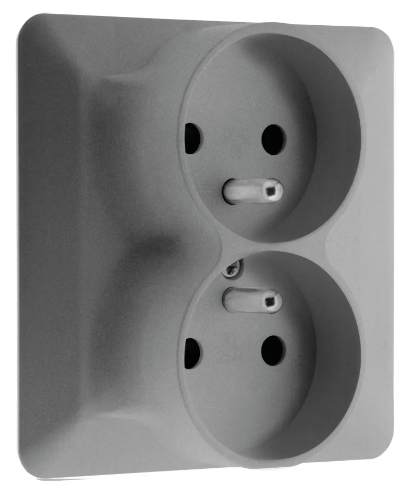 Best ZENITECH Prise double 2 pôles + terre artezo titanium