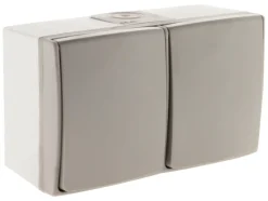 Outlet ZENITECH Prise double 2 pôles + terre IP55 horizontale bicolore orok