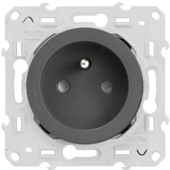Outlet SCHNEIDER Prise Odace 2 pôles + terre anthracite