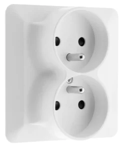 Outlet ZENITECH Prise 2 pôles + terre double pour boîte 67 p.40 artezo blanc