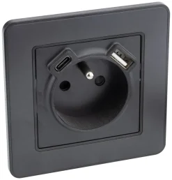 ZENITECH Prise 2 pôles + terre + USB-A+C kouro
