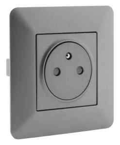 Sale ZENITECH Prise push 2 pôles + terre artezo titanium