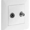 Online ZENITECH Prise TV Ø9.52mm + fm femelle artezo blanc