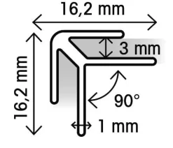 Profil d'angle gris aluminium L.122 cm