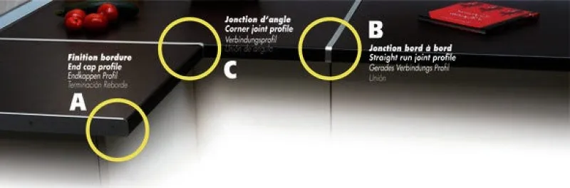 Hot Profil plan de travail jonction bord à bord