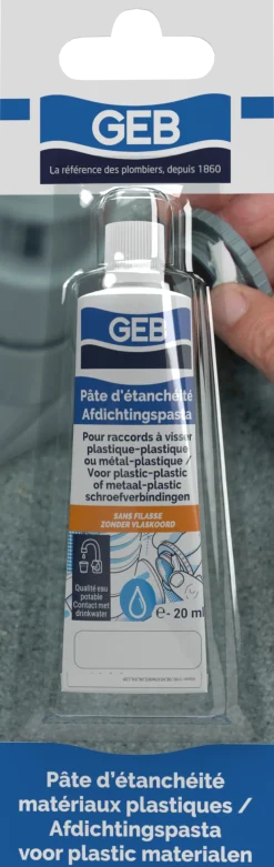 GEB Pâte d'étanchéité pour raccords plastiques à visser 20ml