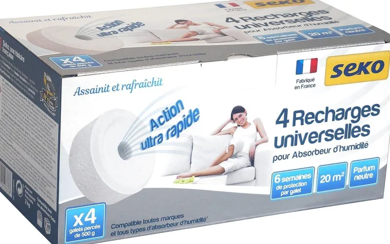 Recharge universelle pour absorbeur d'humidité (5x500g)