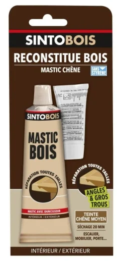 SINTO Reconstitue bois mastic standard 66ml/80g chêne moyen