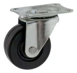 Discount Roulette éco pivotante caoutchouc noir Ø65mm, charge 35kg