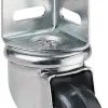 Sale Roulette cornière pivotante caoutchouc noir Ø50, charge 50kg