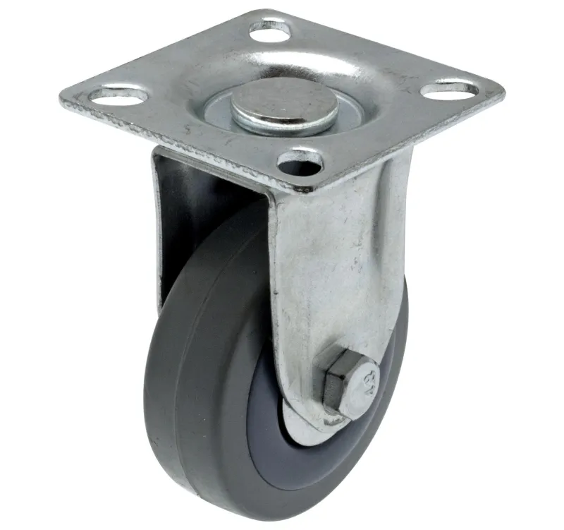 Best Roulette fixe caoutchouc gris Ø50mm, charge 40kg
