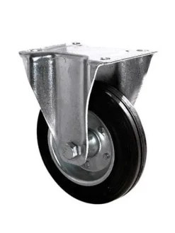 Hot Roulette fixe caoutchouc noir Ø160mm, charge 175kg