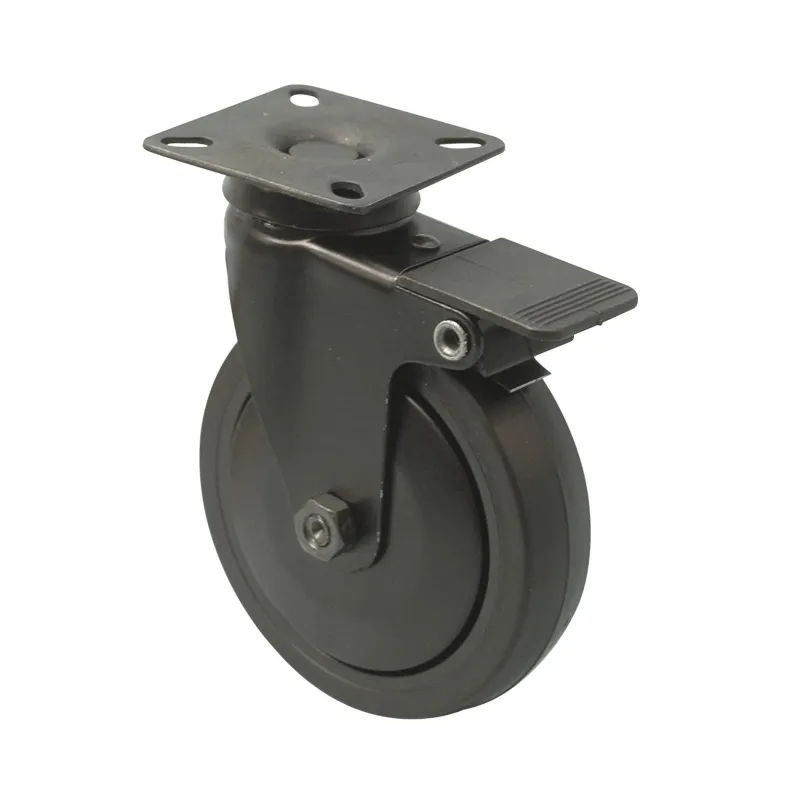 Hot Roulette Novo noire pivotante à frein charge 50kg Ø75 mm