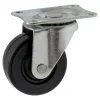 Roulette pivotante caoutchouc noir Ø40mm, charge 20kg