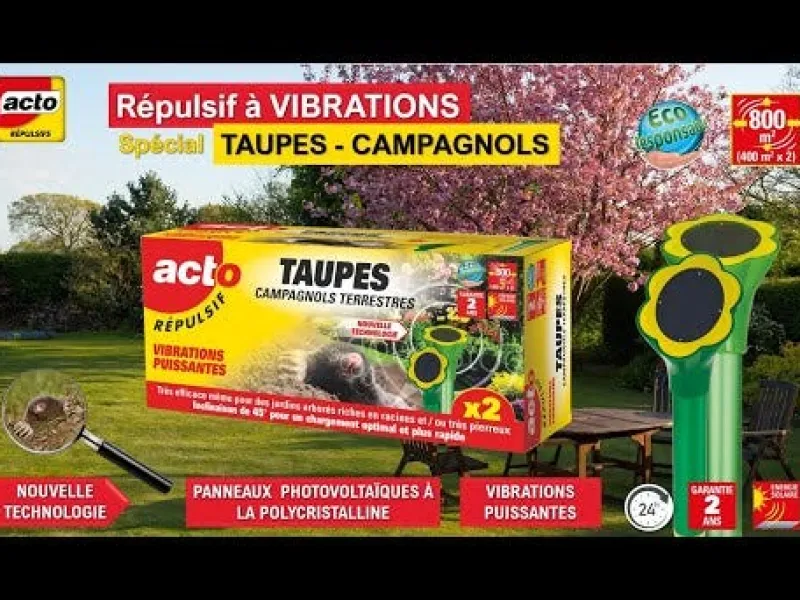 ACTO Répulsif solaire à vibrations taupes et campagnols