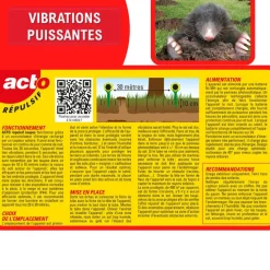 ACTO Répulsif solaire à vibrations taupes et campagnols