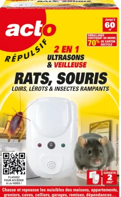 Hot Répulsif ultrasons rats - souris - insectes rampants