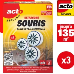 Best Répulsif à ultrasons souris et insectes rampants (x3)