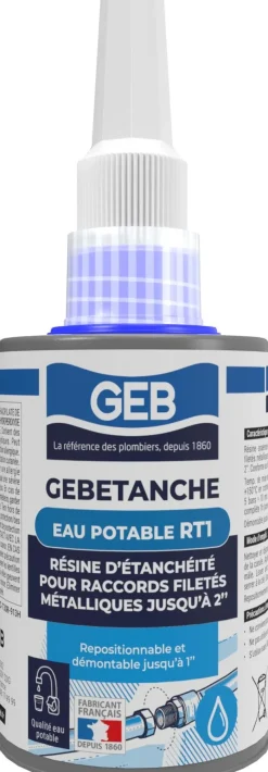 New GEB Résine d'étanchéité raccord fileté métal 2" etanche 75ml