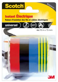 Best 3M Ruban adhésif isolant électrique 4 couleurs 10mx15mm