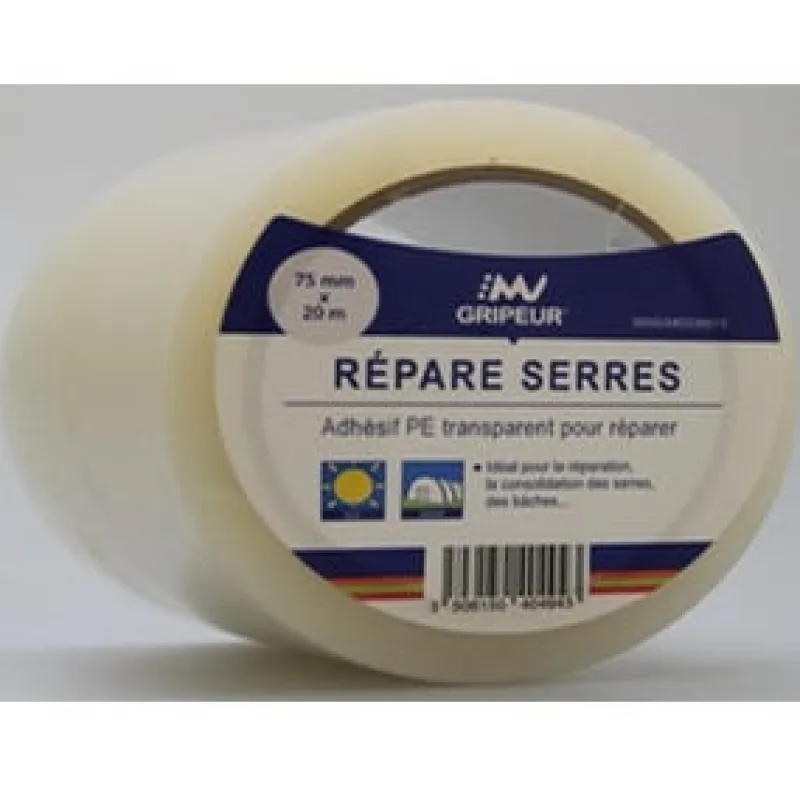 Sale Ruban adhésif polyéthylène REPAR'SERRE transparent 75mm 20m