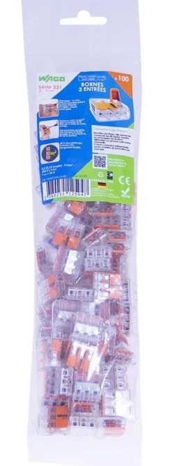 Sale Sachet de 100 bornes 3 entrées, serie 221