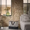 Clearance Sac Tweedy en coton avec enduction 50x28x42cm