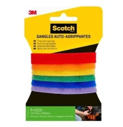 Clearance 3M Sangle agrippante 12 mm x 20 cm assortiment couleurs (x6)