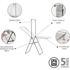 Clearance Séchoir HangOn 25 m portant à cintres noir