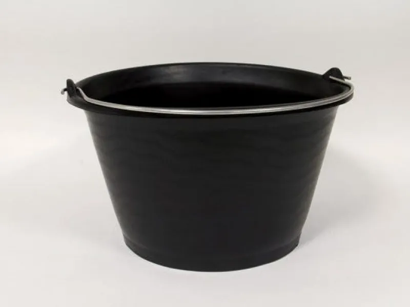 New Seau évasé anse simple noir 15L
