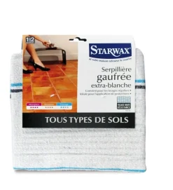 STARWAX Serpillière gaufrée blanche double 50x100 cm