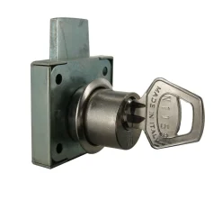 Discount Serrure à cylindre D20mm pour tiroir 40x34x9mm acier nickelé