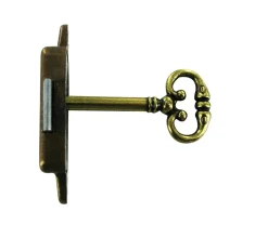 Clearance Serrure en applique gauche axe 20mm, 50x30mm métal bronze
