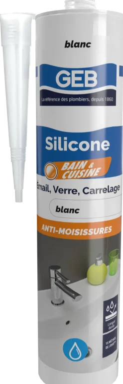 Sale GEB Silicone Bain&Cuisine blanc 310 ml