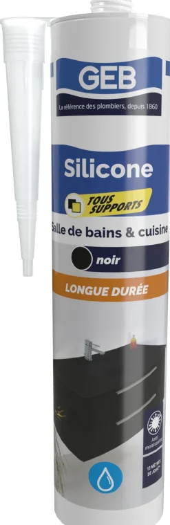 New GEB Silicone sanitaire sicone W3 280 ml noir