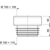 Clearance WIRQUIN Sortie de cuvette WC droite à lèvres Ø100/110mm