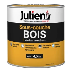 Discount JULIEN Sous-couche peinture bois mat blanc 0,5 L