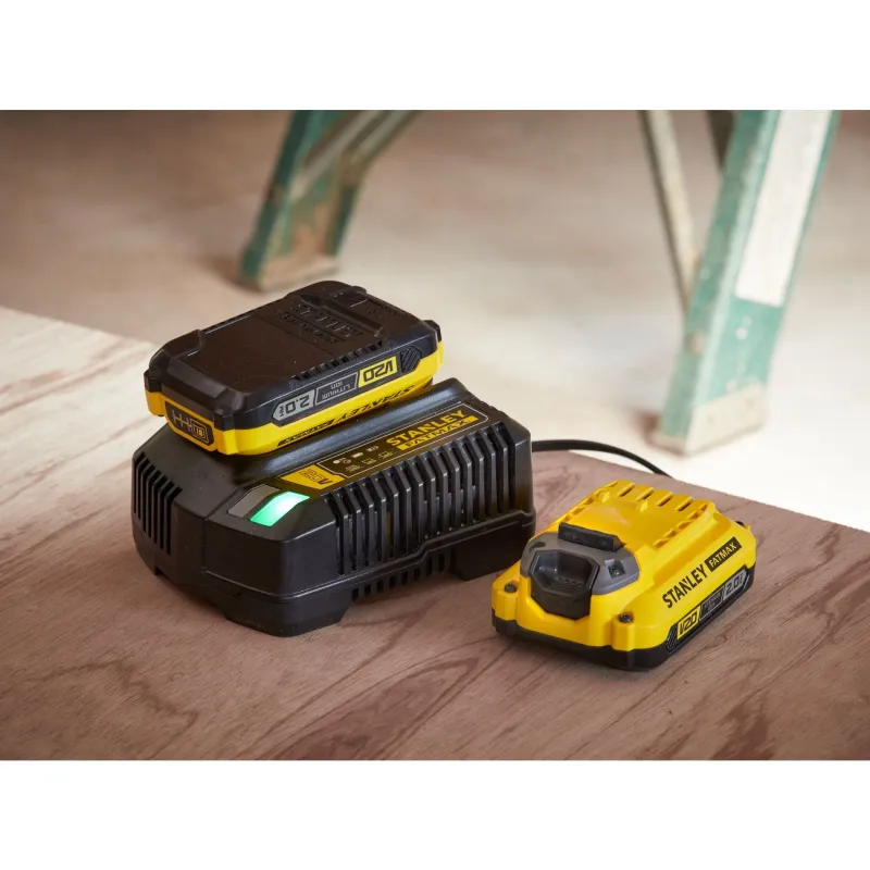 Outlet STANLEY Starter kit chargeur V20 2A + 2 batteries 18V 2Ah