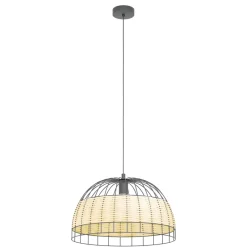 Outlet EGLO Suspension Anwick E27 40W noir ø50cm
