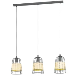 Hot EGLO Suspension Anwick E27 3x40W noir L88cm H110cm