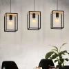Outlet EGLO Suspension Libertad E27 3x40W noir L88cm H110cm
