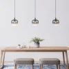 GLOBO Suspension métal noir mat verre 40W E27 maxy