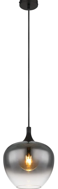 GLOBO Suspension métal noir mat verre 40W E27 maxy