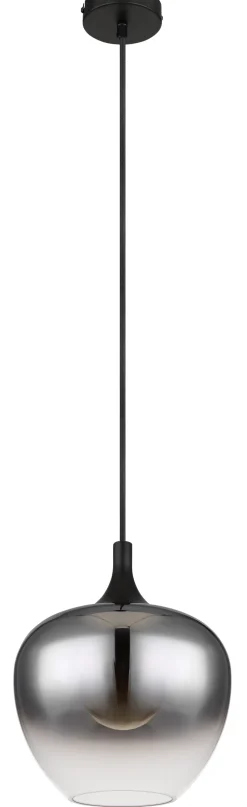 GLOBO Suspension métal noir mat verre 40W E27 maxy