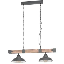 Online EGLO Suspension Oldbury E27 2x60W noir H110xL86cm
