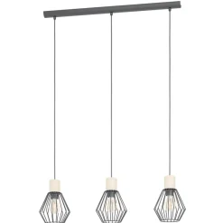 Online EGLO Suspension Palmorla E27 3x60W noir L76 H100cm