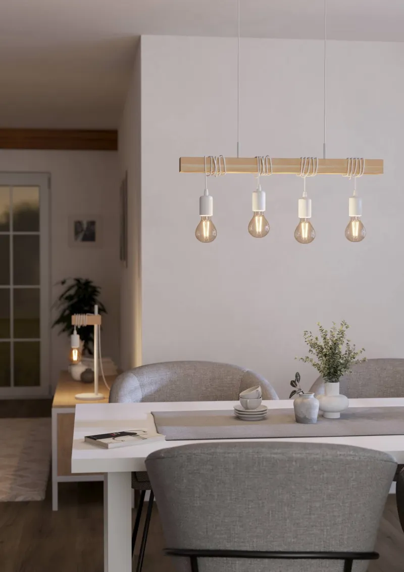 Best EGLO Suspension Townshend 4 lumières blanc (4x60W) E27