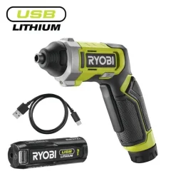 Outlet RYOBI Tournevis 4V USB Lithium (1x 2.0Ah)